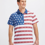 Tipsy Elves U-S-Ace Men's Golf Shirt - Patriotic American Flag Golf Polo