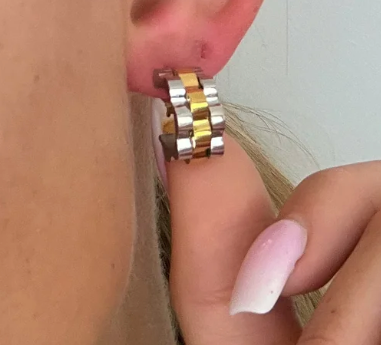 SMALL TWO TONED ROLLY HOOPS