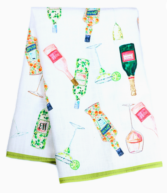 COCKTAILS COTTON LINEN TEA TOWEL