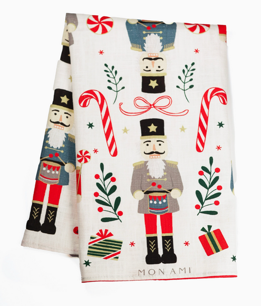 NUTCRACKER COTTON LINEN TEA TOWEL