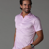 SEMI SPREAD COLLAR POLO PINK GINGHAM