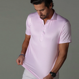 SEMI SPREAD COLLAR POLO PINK GINGHAM