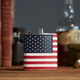 LEATHER AMERICAN FLAG FLASK