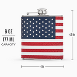 LEATHER AMERICAN FLAG FLASK