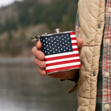 LEATHER AMERICAN FLAG FLASK