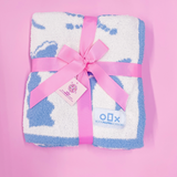 COZY BLUE BOW LUXURY THROW BLANKET