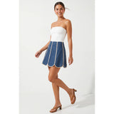 Shell Panel Linen Skort: Off White / L