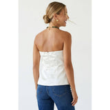 Tailored Long Satin Tube Top: Light Tan / S-M-L(3-2-1)
