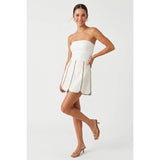 Shell Panel Linen Skort: Off White / M