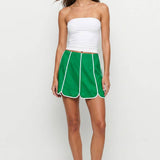 Shell Panel Linen Skort: Off White / S