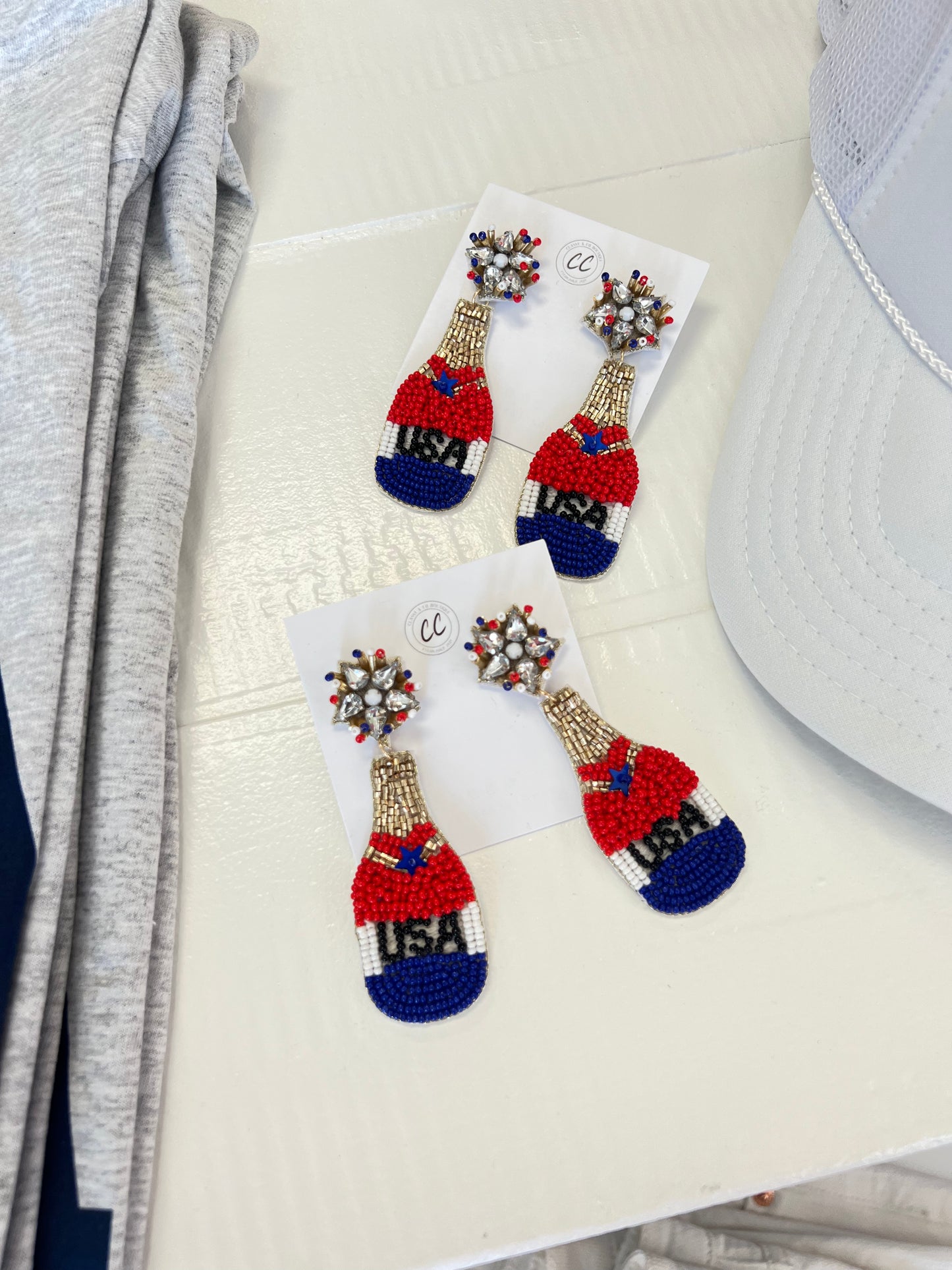 USA beaded earrings