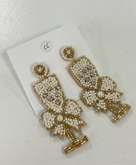 Champagne Beaded Earrings